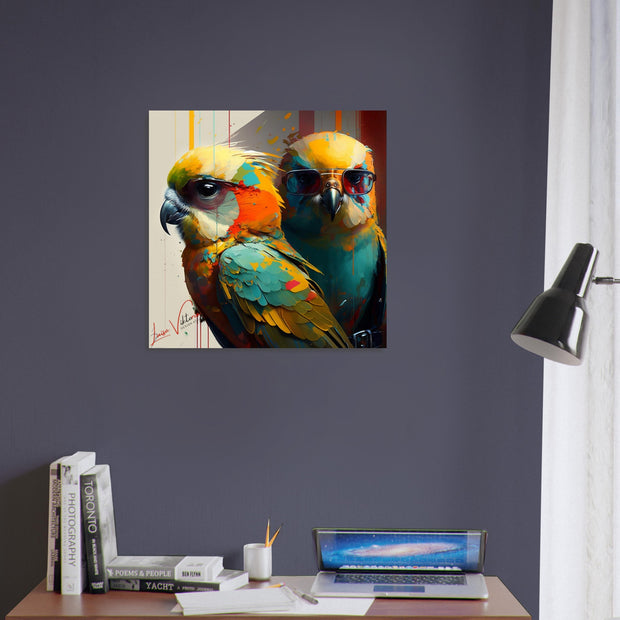 Budgies, animal art, design gift, by Luisa Viktoria