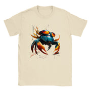 Unisex Trend Art Design T-Shirt. Crab with glasses. Luisa Viktoria