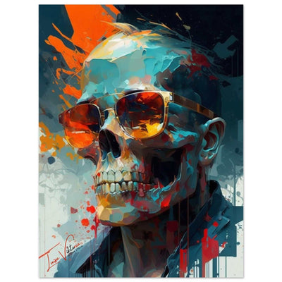 Male skull colorful poster art print