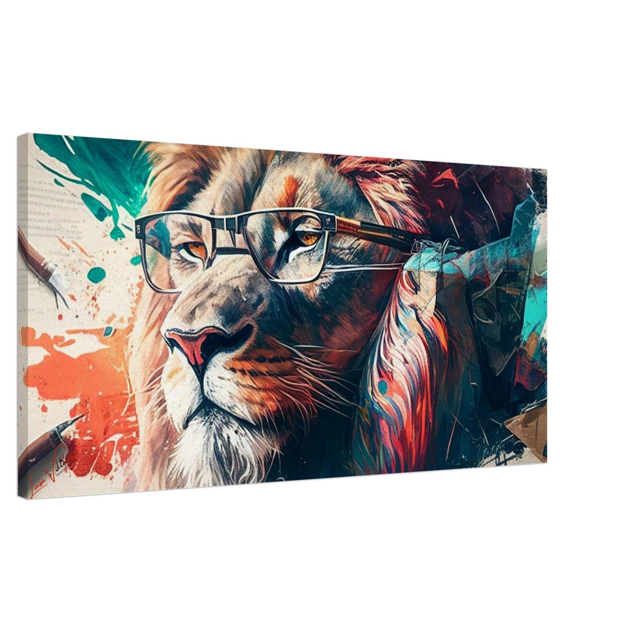 Lion horizontal canvas wall art print Luisa-Viktoria