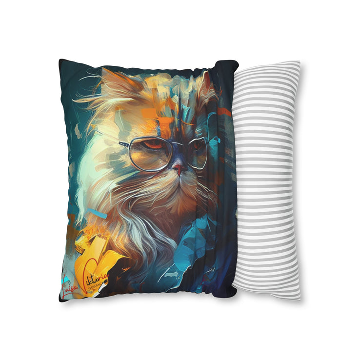 Pillow Case black, Persian cat, Animal Art, Desing gift, by Luisa Viktoria