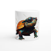 Ceramic Mug 11oz, Turtle wiht glasses, Design gift, by Luisa Viktoria