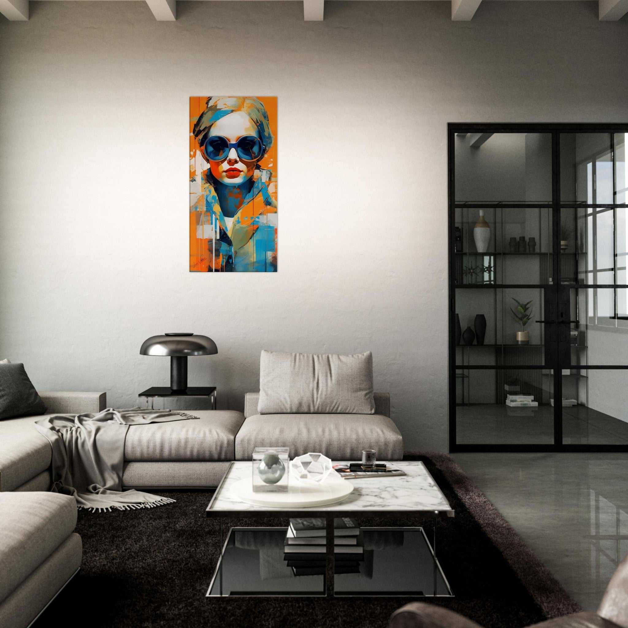 A charming lady vertical canvas wall art print
