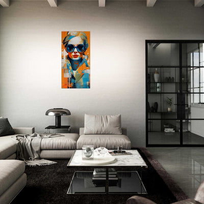 A charming lady vertical canvas wall art print