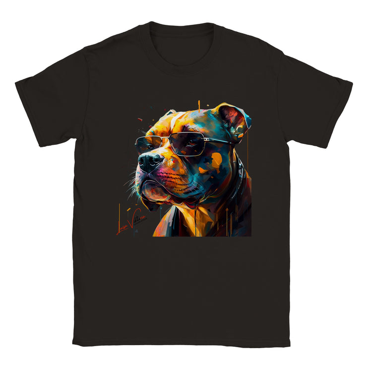 Unisex trend art design t-shirt. American pit bull. Luisa Viktoria