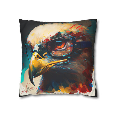 Eagle with glasses accent pillow cover and throw cushion case Luisa-Viktoria