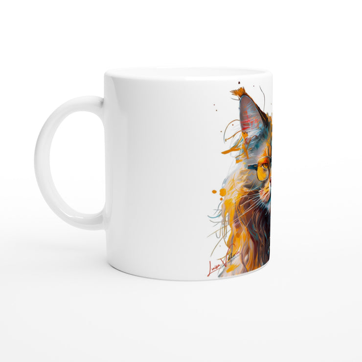 Ceramic Mug 11oz, Maine coon, Design gift, by Luisa Viktoria