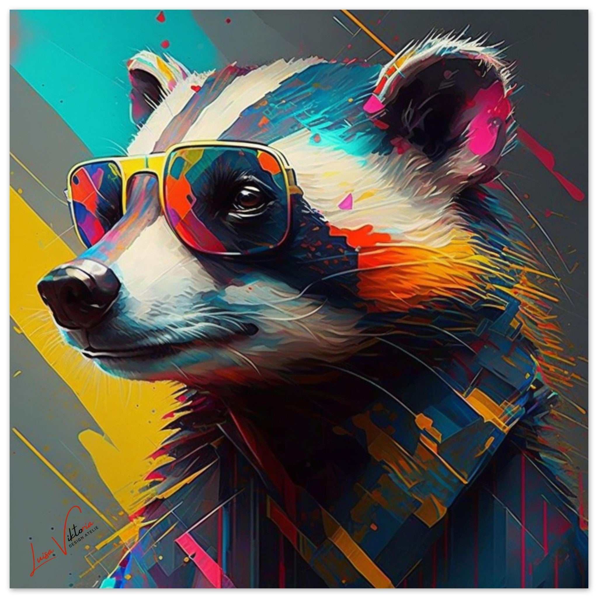 Badger luxury wall art decor unique gift Luisa-Viktoria