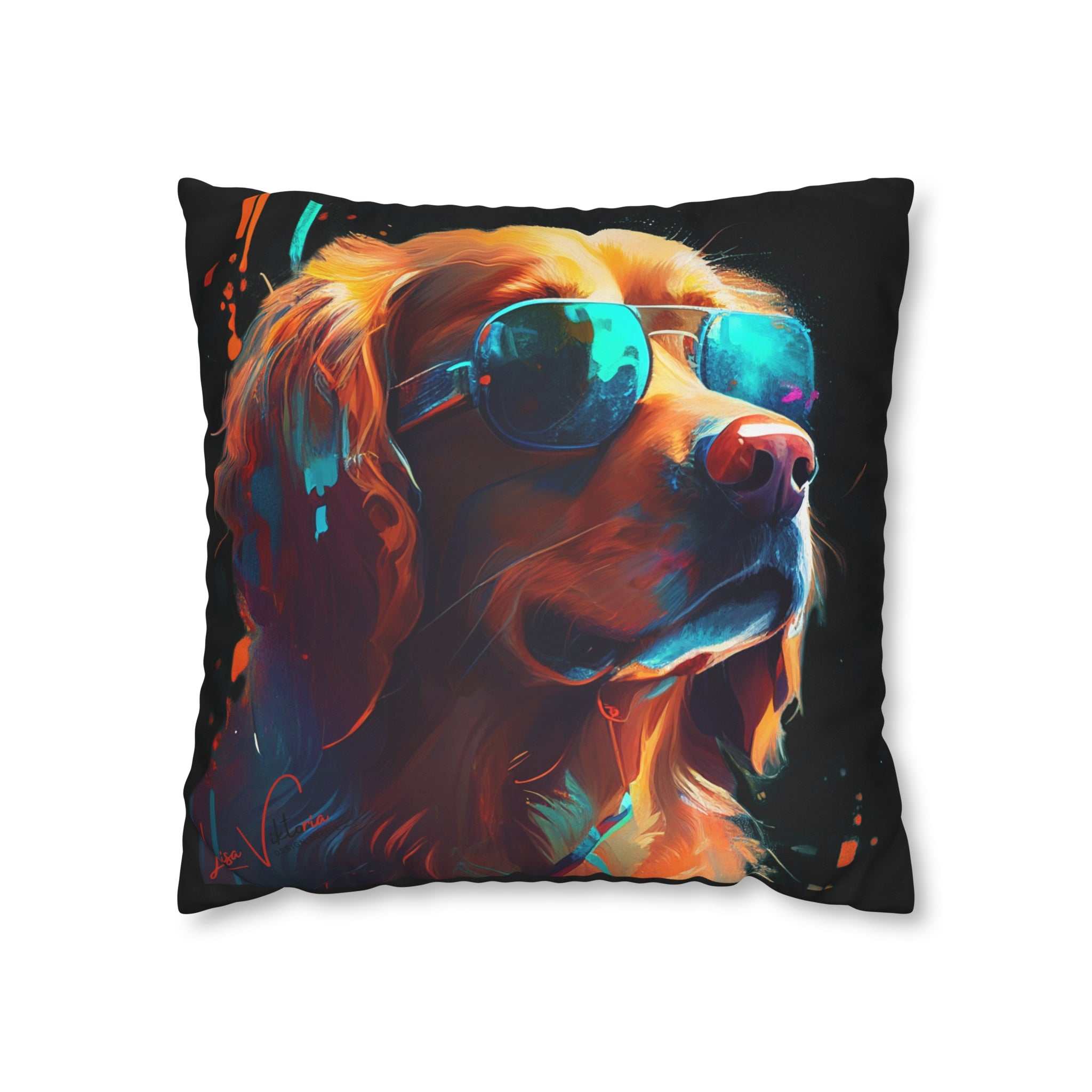 Golden retriever accent pillow cover Desing gift, by Luisa Viktoria