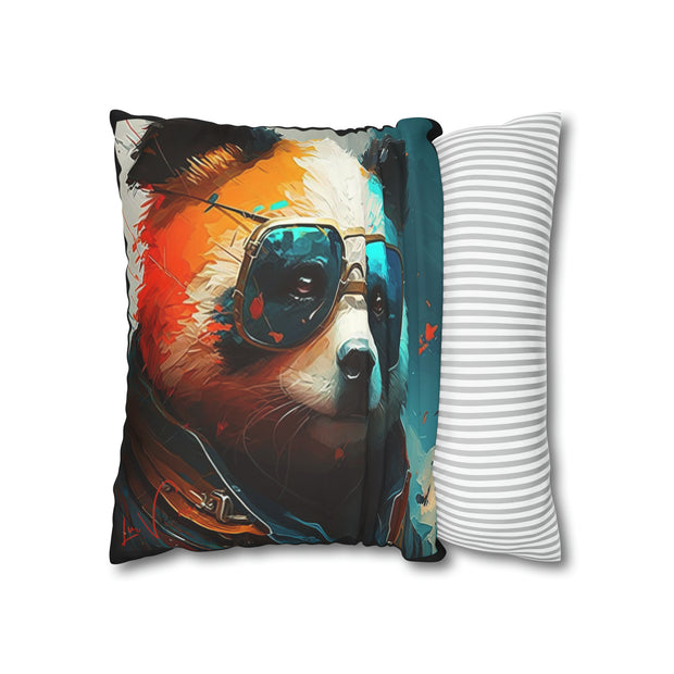 Pillow Case black, Panda, Animal Art, Desing gift, by Luisa Viktoria