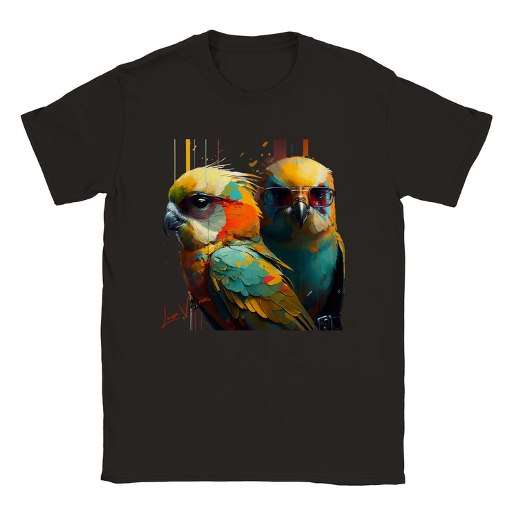 Unisex Trend Art Design T-Shirt. Budgies. Luisa Viktoria