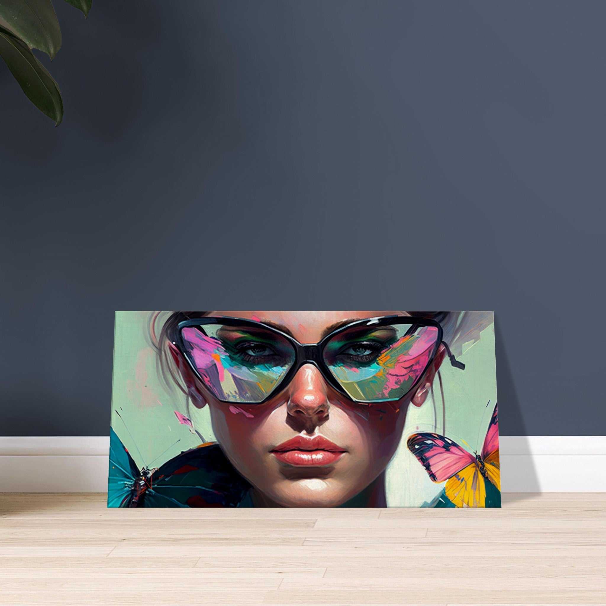 Pink and green horizontal canvas wall art print Luisa Viktoria