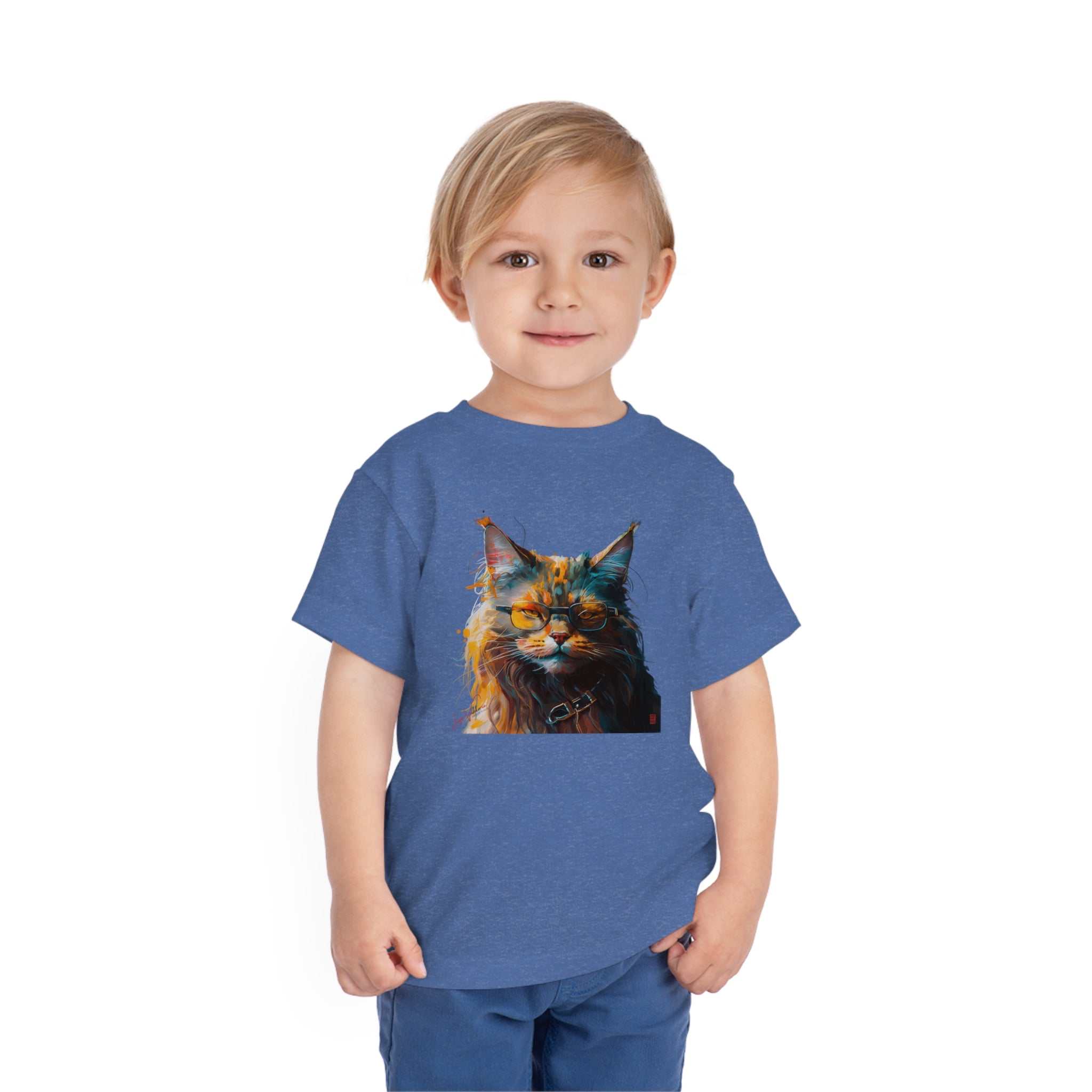 Maine coon Lifestyle Kids Animal T-Shirt blue