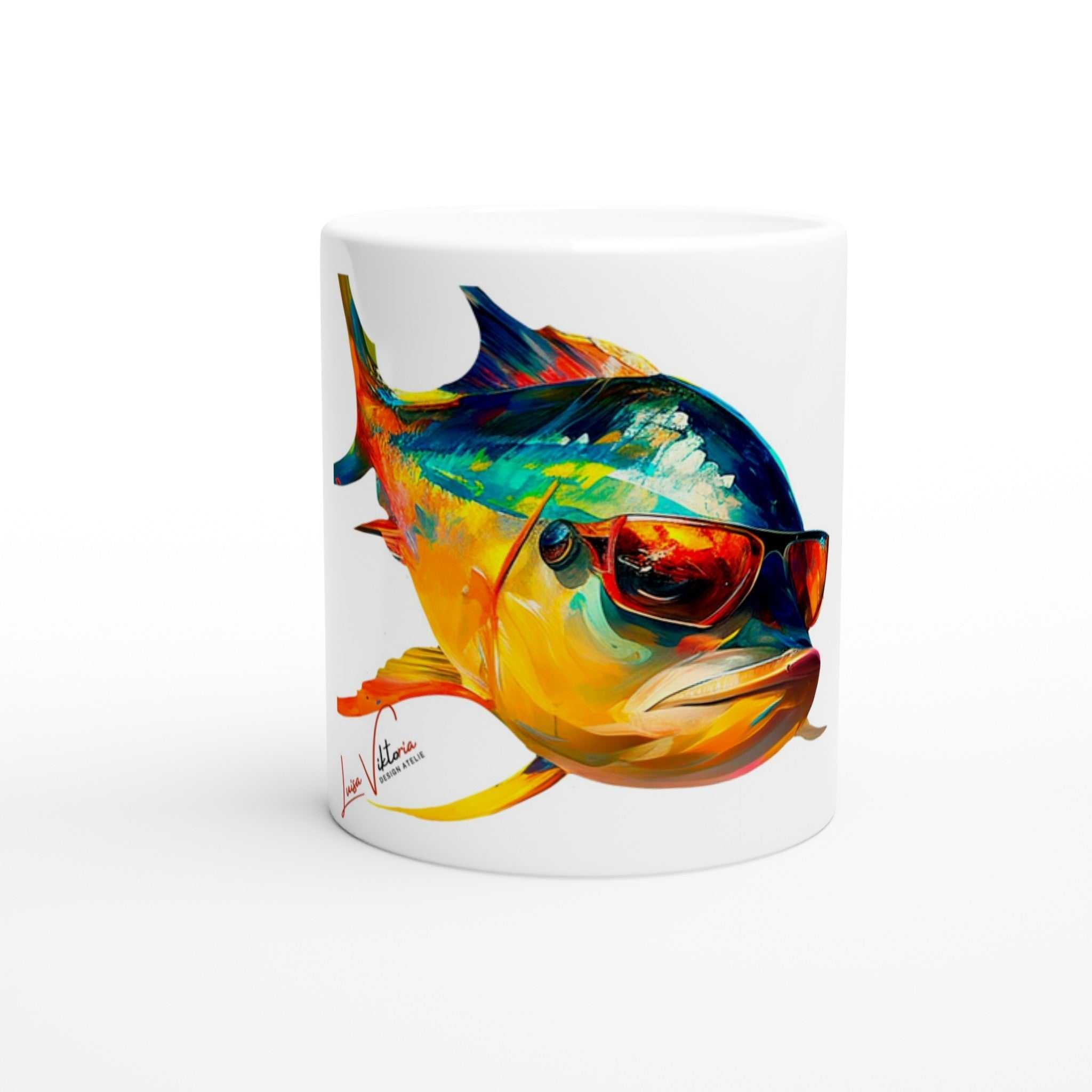 Tuna Fish ceramic coffee mug Design gift, by Luisa Viktoria