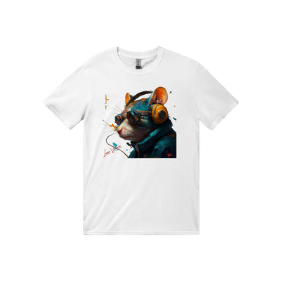 Trend Art Design T-Shirt. Rat with glasses. Luisa Viktoria