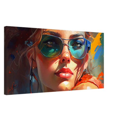 Luxurious Color Worlds, color green, yellowy red. Colorful Wall Art, canvas gift, Luisa Viktoria.