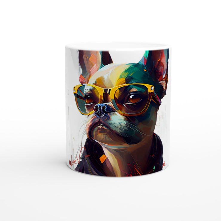 Ceramic Mug 11oz, French bulldog, Design gift, by Luisa Viktoria