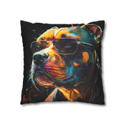 Pillow Case black, American pit bull, Animal Art, Desing gift, by Luisa Viktoria