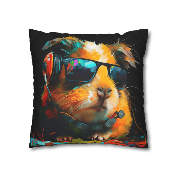 Pillow Case black, Guinea pig, Animal Art, Desing gift, by Luisa Viktoria