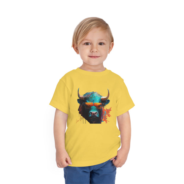 Kids' T-Shirt. Bull with sunglasses