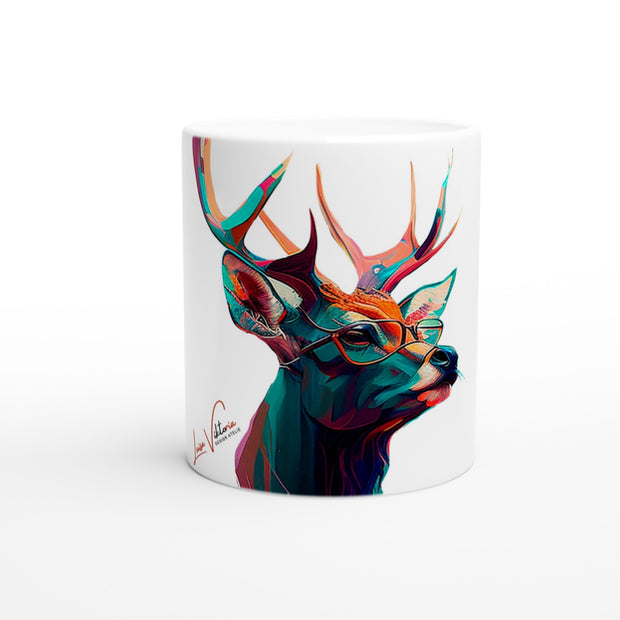 Deer ceramic coffee mug Design gift, by Luisa Viktoria