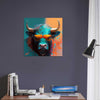 Bull with glasses, animal art, design gift, by Luisa Viktoria