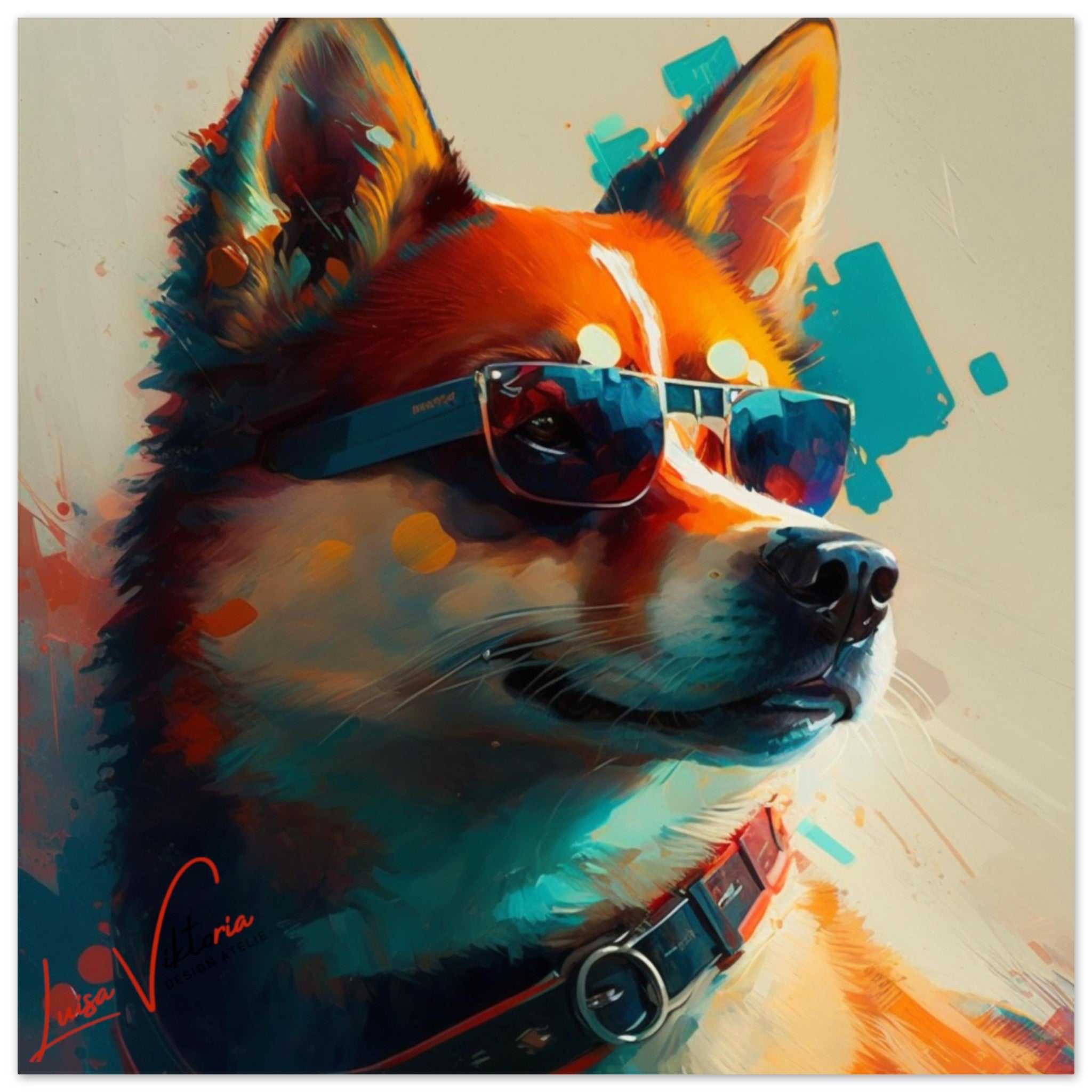 Akita Dog luxury wall art decor unique gift Luisa-Viktoria
