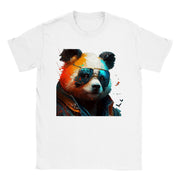 Unisex Trend Art Design T-Shirt. Panda with glasses. Luisa Viktoria