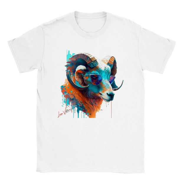 Unisex Trend Art Design T-Shirt. Capricorn with glasses. Luisa Viktoria