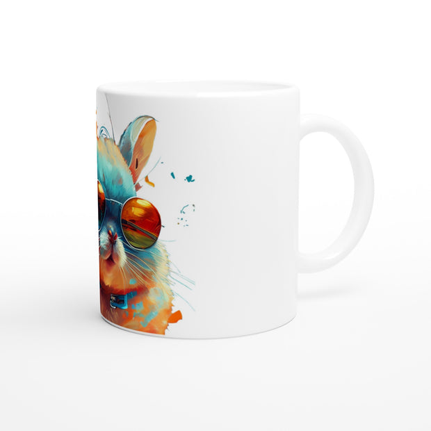 Ceramic Mug 11oz, Chinchillas, Design gift, by Luisa Viktoria