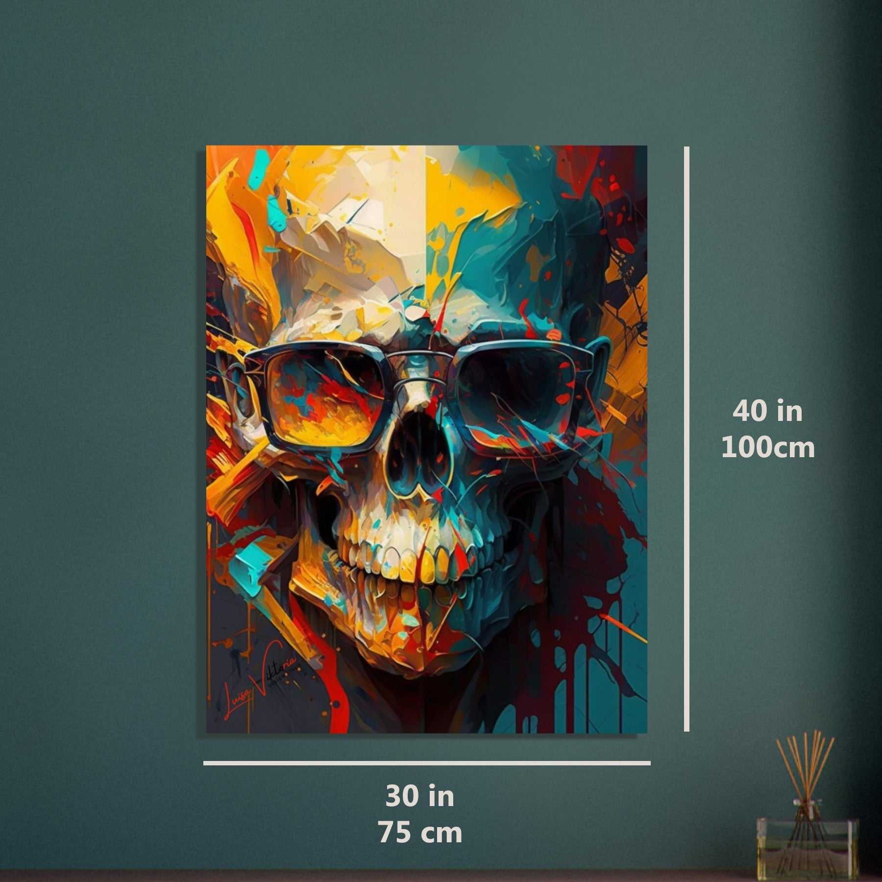 Skull colorful poster art print Luisa-Viktoria