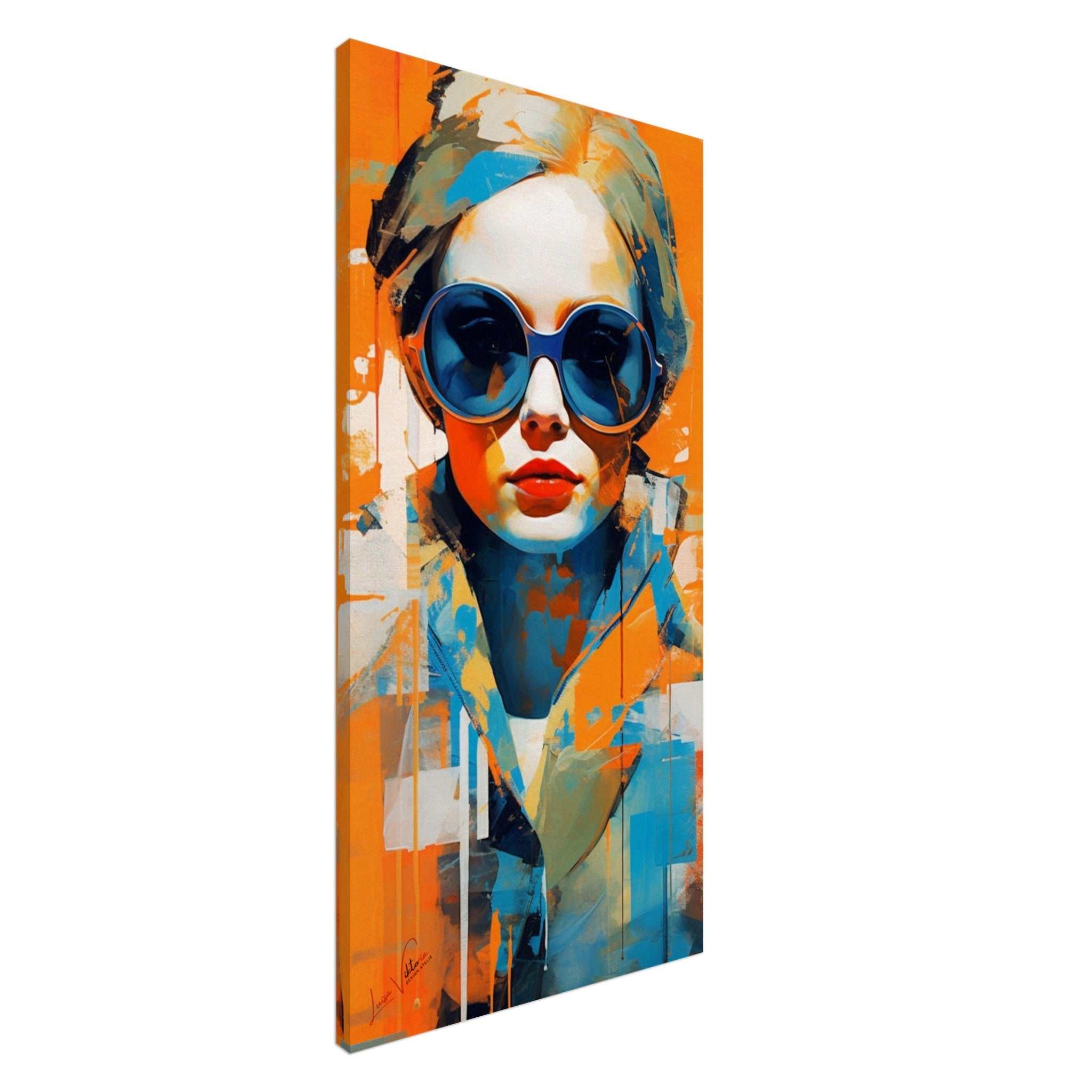 A charming lady vertical canvas wall art print