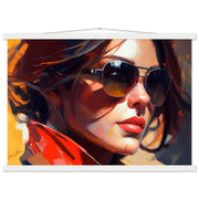 Luxury Poster with rails: Woman with sunglasses. Elegance Perfected. Luisa Viktoria
