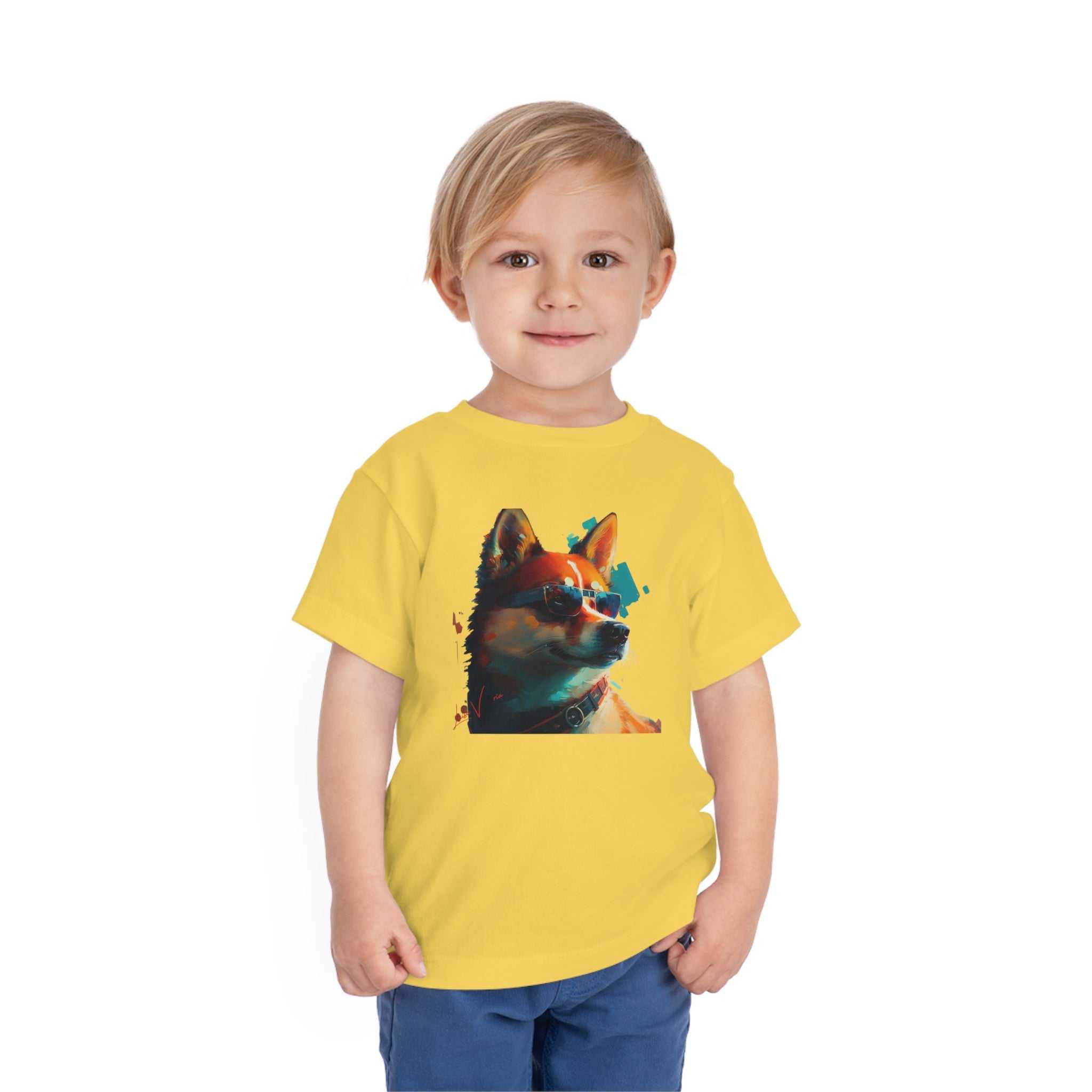 Akita dog Lifestyle Kids Animal T-Shirt yellow