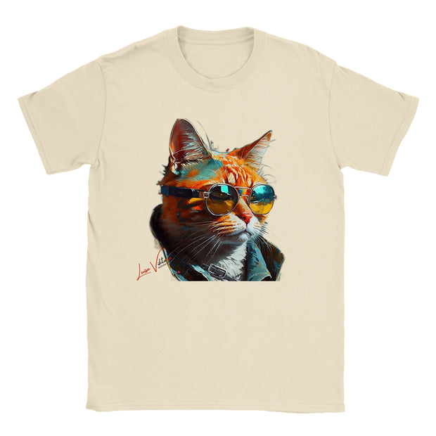 Trend Art Design T-Shirt. Cat with glasses. Luisa Viktoria