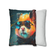 Pillow Case black, Hamster, Animal Art, Desing gift, by Luisa Viktoria