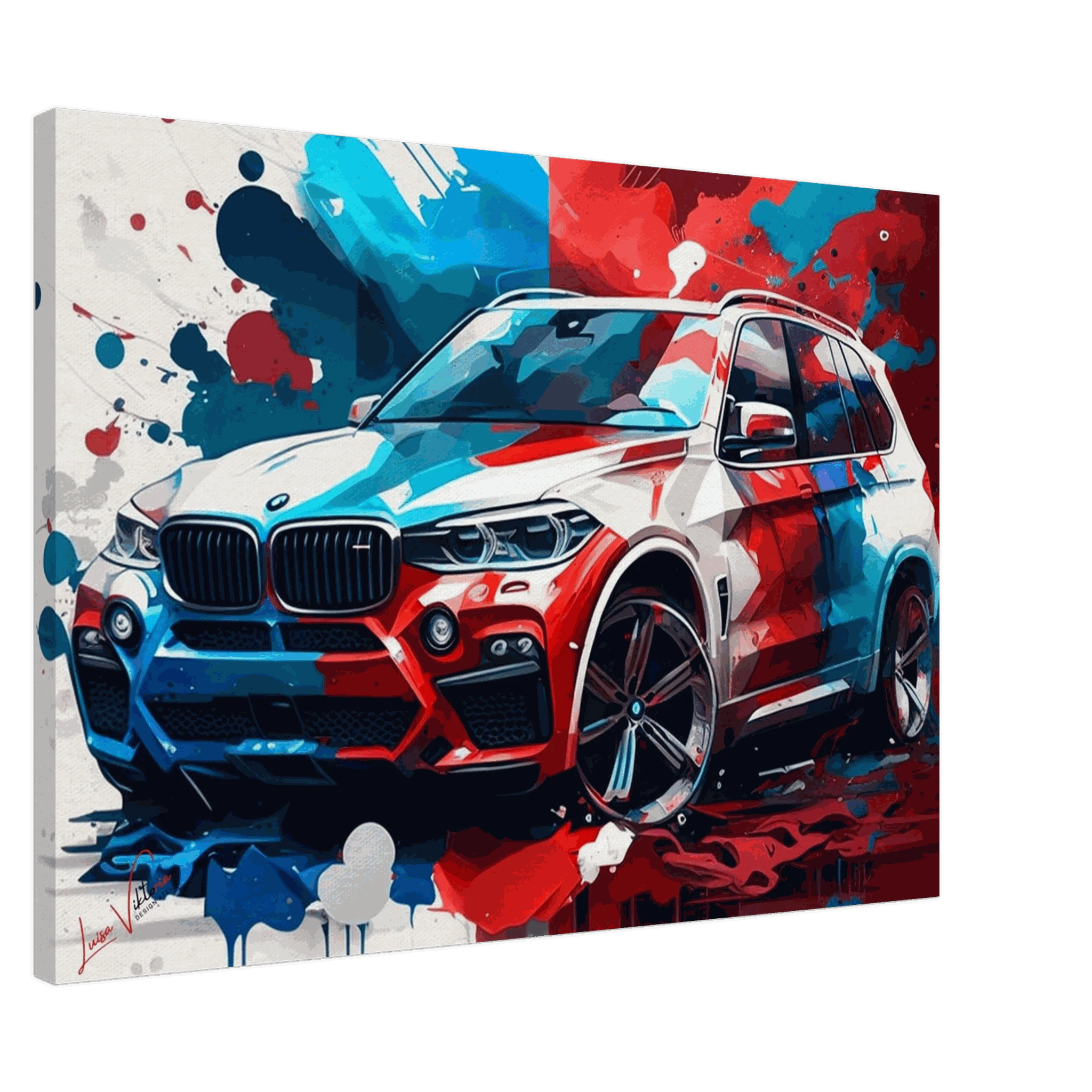 BMW X5 Canvas Wall Art with Logo