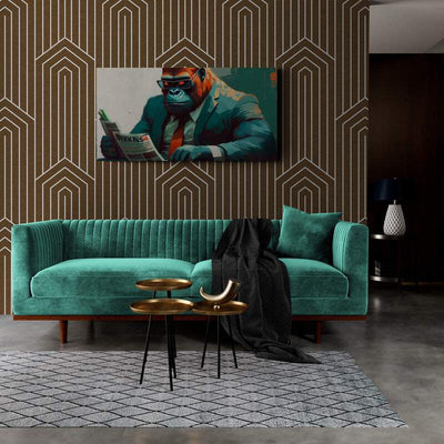 Gorilla with newspaper - canvas wall art print Luisa-Viktoria