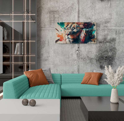 Lion horizontal canvas wall art print