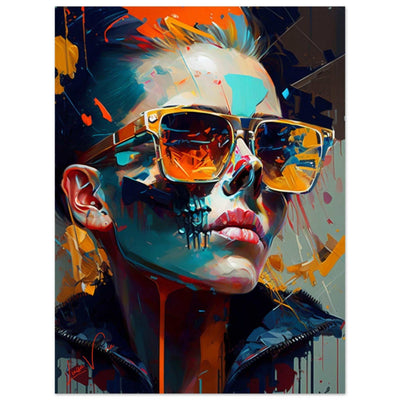 Female skull colorful poster art print