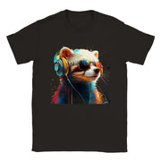 T-shirt unisexe tendance au design artistique. Furet avec lunettes. Luisa Viktoria