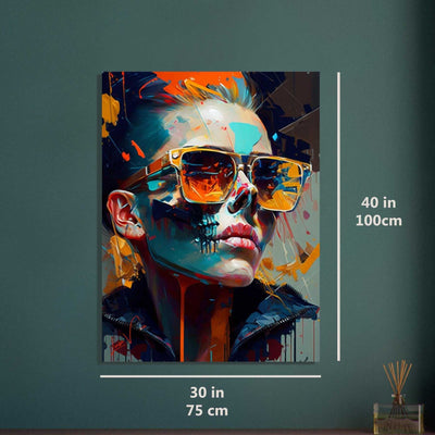Female skull colorful poster art print