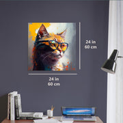 Katze mit Brille Wandbild Tierkunst von Luisa Viktoria