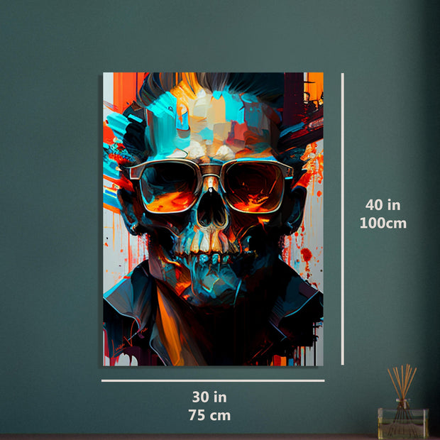 Man's skull - colorful poster art print