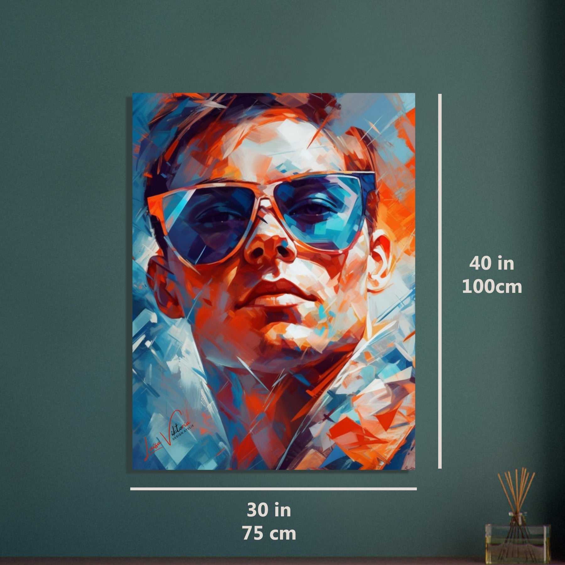 Male portrait colorful poster art print