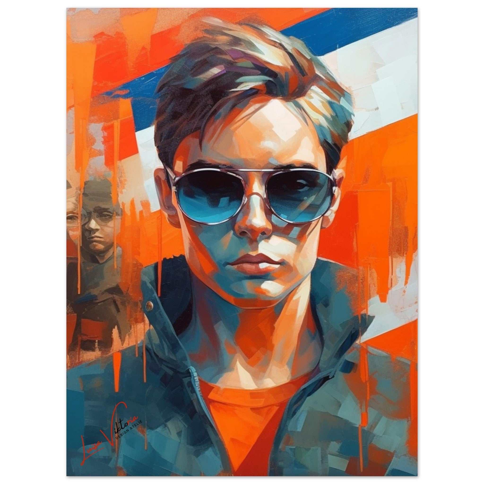 Cool guy colorful poster art print