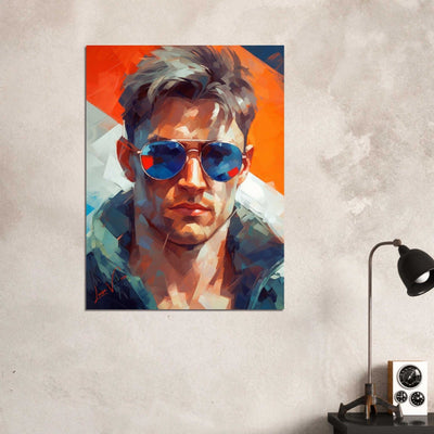 Portrait of a man colorful poster art print