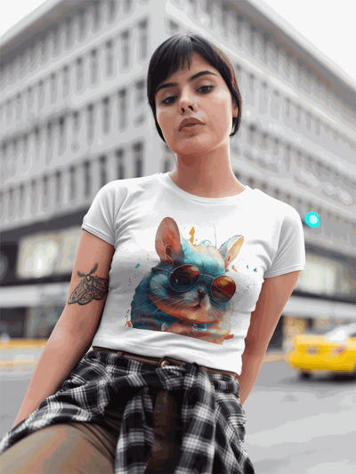 Design T-Shirt. Chinchillas with glasses. Luisa Viktoria