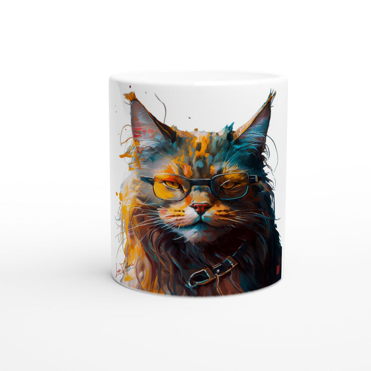 Ceramic Mug 11oz, Maine coon, Design gift, by Luisa Viktoria