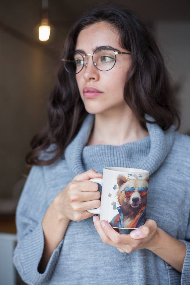 Ceramic Mug 11oz, Bear, Design gift, by Luisa Viktoria